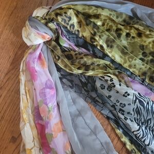 Floral and Animal Print Scarf